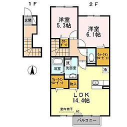 グランシャリオ 2LDKの間取図画像