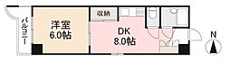 ヴィラタマチ 1DKの間取図画像