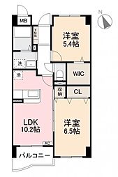 ヘヴンフィールド 2LDKの間取図画像