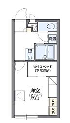 レオパレス向日葵 1Kの間取図画像