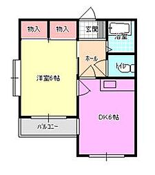 ロコガーデン 1DKの間取図画像