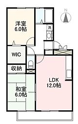 サンヒルズA 2LDKの間取図画像