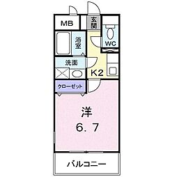 フルール・M 1Kの間取図画像