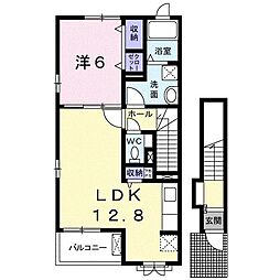 フェリーチェN2 1LDKの間取図画像