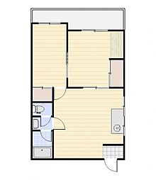 隼ビル 2DKの間取図画像