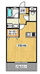 サクシードU. 1Kの間取図画像