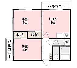 ファーマランドF2 2LDKの間取図画像