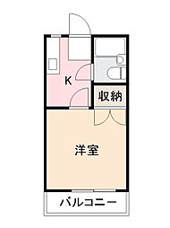 宮脇コーポ 1Kの間取図画像