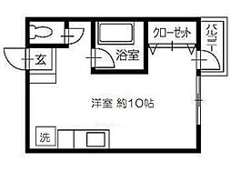 マキノ宮脇マンション ワンルームの間取図画像
