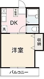 クレイドル武田 1DKの間取図画像