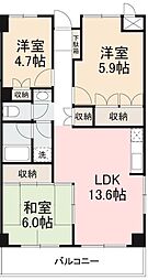 メゾン.AKI 3LDKの間取図画像
