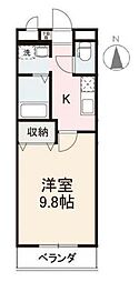 コンフォート昭和町 1Kの間取図画像