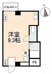 ルーブルラメゾン ワンルームの間取図画像