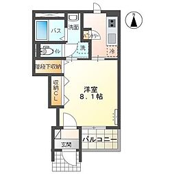 キャトル・セゾン2 1Kの間取図画像