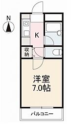 フィール1番館 1Kの間取図画像