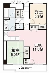 クレストコートK2 2LDKの間取図画像