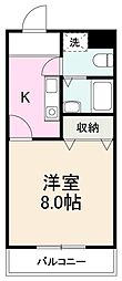 CaSaHAMA 1Kの間取図画像