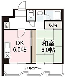 ヴィラ扇 1DKの間取図画像