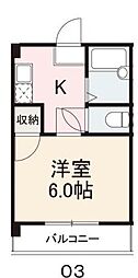 コート西ハゼ 1Kの間取図画像