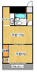 藤塚コーポラス 2Kの間取図画像