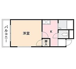 ハイツ福岡 1Kの間取図画像