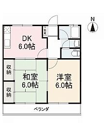ハイツ大塚 2DKの間取図画像