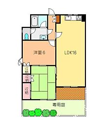 ベルナス・ハウゼ 2LDKの間取図画像