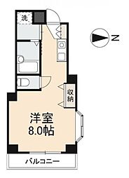 ディアコート栗林 ワンルームの間取図画像