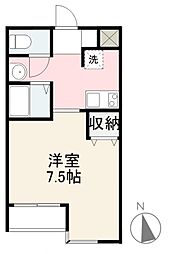 ホワイトヒルズ 1Kの間取図画像