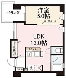 コリドール丸の内パーク 1LDKの間取図画像