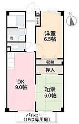 コスモス円座2 2DKの間取図画像