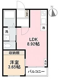 高松市藤塚町アパート 1LDKの間取図画像