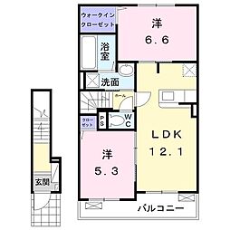 グローヴ・ガーデン12 2LDKの間取図画像