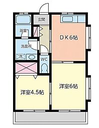 エトワール 2DKの間取図画像