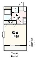 クレイドル3 1Kの間取図画像