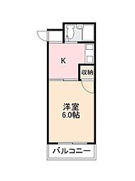 中野町ローズガーデン 1Kの間取図画像