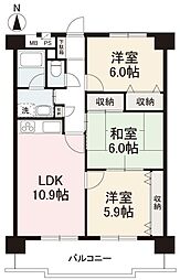 マンションフジタ 3LDKの間取図画像