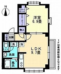 アルコリッチ 1LDKの間取図画像