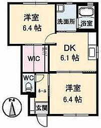 ShaMaisonEMEB 2DKの間取図画像