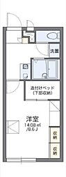 レオパレスカーサヤシマ 1Kの間取図画像