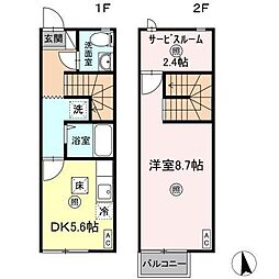 グレースタウン2A 1SLDKの間取図画像