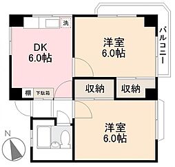 光洋マンション 2DKの間取図画像