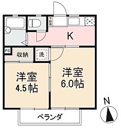 シャトレーハイツ 2Kの間取図画像