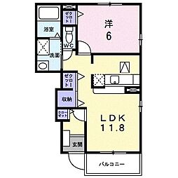 サンリット 1LDKの間取図画像