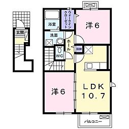 リコルディーオ 2LDKの間取図画像