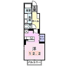 リヴァード・プレッソ1 ワンルームの間取図画像