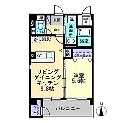 ルミエール木太A 1LDKの間取図画像