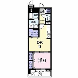 グラマシイー 1LDKの間取図画像