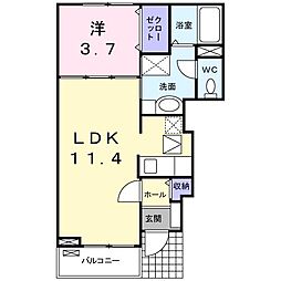 エスポア 1LDKの間取図画像