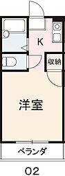 コート扇町2 1Kの間取図画像